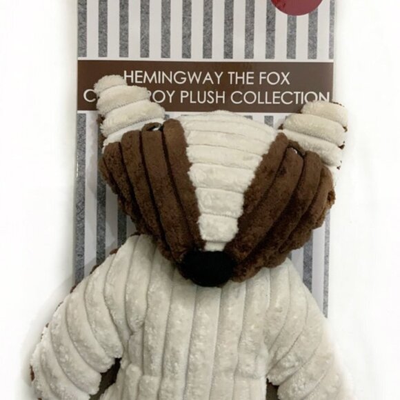 Plush Dog Toy Squeaky Crinkle Corduroy Hemingway the Fox Brown Tan 17 in - Picture 6 of 9